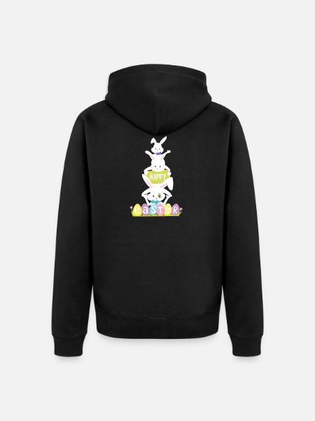 Happy eastern - Unisex Premium Organic Zip Hoodie - black