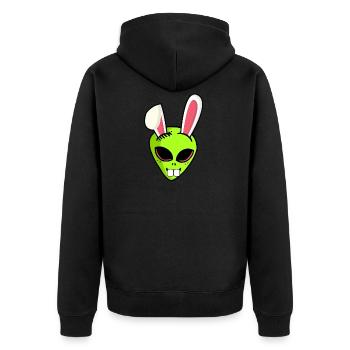 lapin alien Alien cadeau de Pâques Ha - Veste à capuche bio Premium Unisexe - noir - Dos - Nico (187cm)