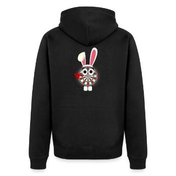 Fléchettes Lapin de Pâques Lapin de Pâques cadeau - Veste à capuche bio Premium Unisexe - noir - Dos - Nico (187cm)