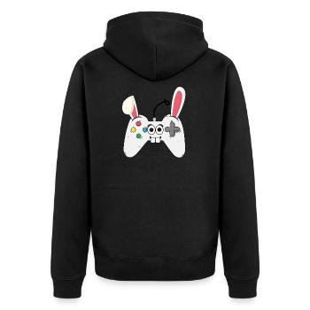 Console de jeu Gamer de Pâques Lapin de Pâques Cadeau - Veste à capuche bio Premium Unisexe - noir - Dos - Nico (187cm)