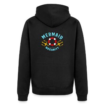 Mermaid Security Gift - Unisex Premium Organic Zip Hoodie - black - Back - Nico (187cm)