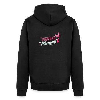 Cadeau de fête d'anniversaire sirène - Veste à capuche bio Premium Unisexe - noir - Dos - Nico (187cm)