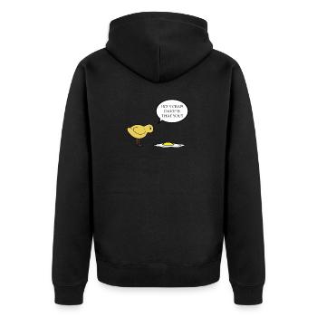 Merde sainte! Dave? avez-vous quels - poulet frit - Veste à capuche bio Premium Unisexe - noir - Dos - Nico (187cm)