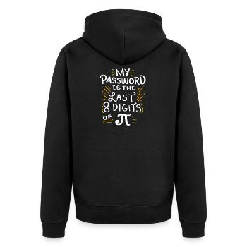 Mon mot de passe est les 8 derniers chiffres de PI - Veste à capuche bio Premium Unisexe - noir - Dos - Nico (187cm)