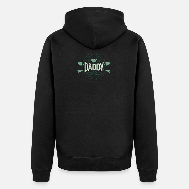 Papa - père - papa - Veste à capuche bio Premium Unisexe - noir