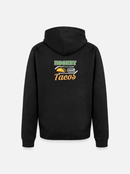 Eishockey und Tacos - Unisex Premium Bio Zip Hoodie - Schwarz