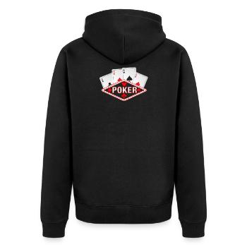 Poker - Ace - Casino - Poker Evening - 2xCaro - Unisex Premium Organic Zip Hoodie - black - Back - Nico (187cm)