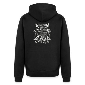 Travel shirt travel shirt travel - Unisex Premium Organic Zip Hoodie - black - Back - Nico (187cm)