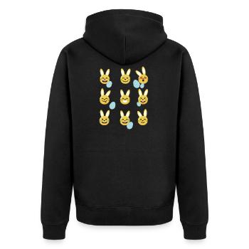 Joyeuses Pâques Emojis smileys - Veste à capuche bio Premium Unisexe - noir - Dos - Nico (187cm)
