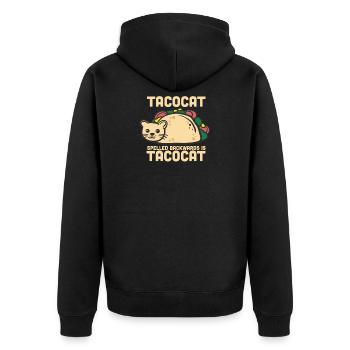 Tacocat - cadeau de gueule de bois de chat de taco - Veste à capuche bio Premium Unisexe - noir - Dos - Nico (187cm)