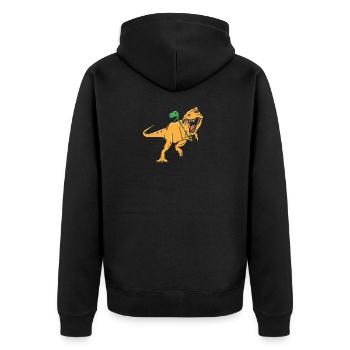 T-Rex - Dinosaur - Tyrannosaurus - Unisex Premium Organic Zip Hoodie - black - Back - Nico (187cm)