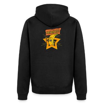 Banana - Banana Riot - Unisex Premium Organic Zip Hoodie - black - Back - Nico (187cm)