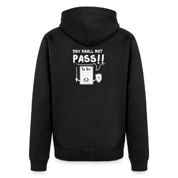 You can not go through - To Do List - Unisex Premium Organic Zip Hoodie - black - Back - Nico (187cm)