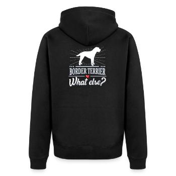 Border Terrier quoi d'autre? - Veste à capuche bio Premium Unisexe - noir - Dos - Nico (187cm)