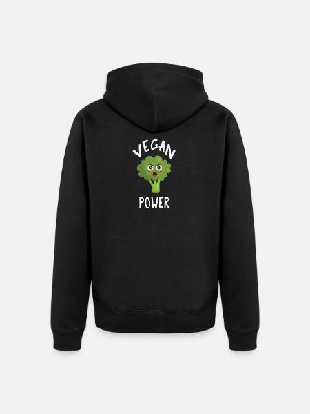 Vegan Power Shirt - Unisex Premium Organic Zip Hoodie - black