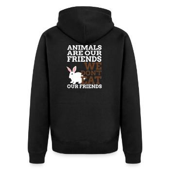 Les animaux sont nos amis - nous ne mangeons pas - Veste à capuche bio Premium Unisexe - noir - Dos - Nico (187cm)