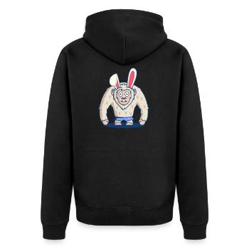 BigFoot Sasquatch De Pâques Lapin cadeau T-shirt - Veste à capuche bio Premium Unisexe - noir - Dos - Nico (187cm)