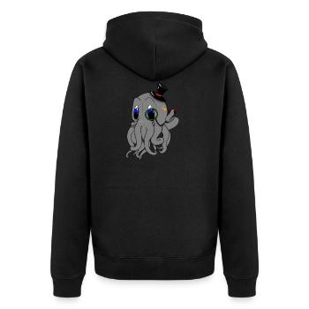 Monocle Octopus Kids Shirt | Perfect gift - Unisex Premium Organic Zip Hoodie - black - Back - Nico (187cm)
