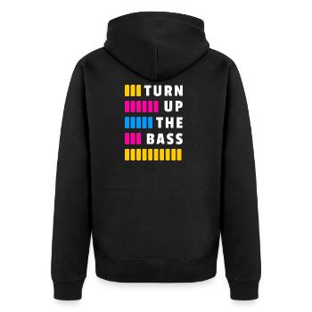 Allumez le cadeau DJ de basse - Veste à capuche bio Premium Unisexe - noir - Dos - Nico (187cm)