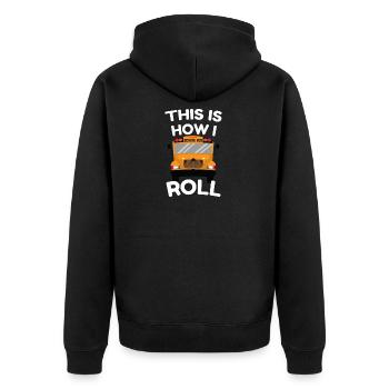 Autobus scolaire T-Shirt Pilote d'autobus étudiant cadeau drôle - Veste à capuche bio Premium Unisexe - noir - Dos - Nico (187cm)