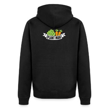 Plant Man Shirt - Unisex Premium Organic Zip Hoodie - black - Back - Nico (187cm)