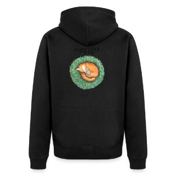 Fuchs und Hase schlafen friedlich - Unisex Premium Bio Zip Hoodie - Schwarz - Hinten - Nico (187cm)