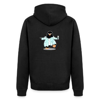 Penguin comic scientist chimie biologie - Veste à capuche bio Premium Unisexe - noir - Dos - Nico (187cm)