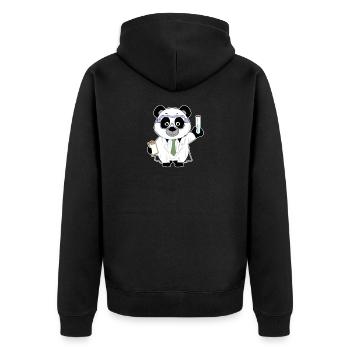 Panda comic scientist chimie biologie - Veste à capuche bio Premium Unisexe - noir - Dos - Nico (187cm)