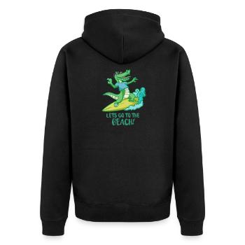 CROCKSURF - Allons à la plage! - Veste à capuche bio Premium Unisexe - noir - Dos - Nico (187cm)