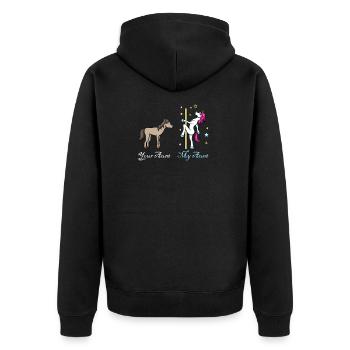 Licorne cheval votre tante mon cadeau de tante - Veste à capuche bio Premium Unisexe - noir - Dos - Nico (187cm)
