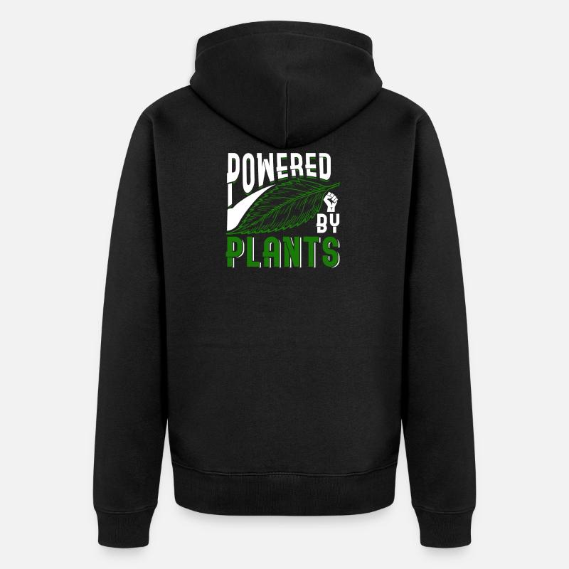 Powered By Plants - Unisex Premium Bio Zip Hoodie - Schwarz