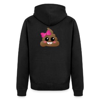 Poo lustig Geschenk - Unisex Premium Bio Zip Hoodie - Schwarz - Hinten - Nico (187cm)