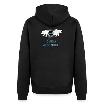 Buy and Hold Stock Market Stock Trading Stock - Unisex Premium Organic Zip Hoodie - black - Back - Nico (187cm)