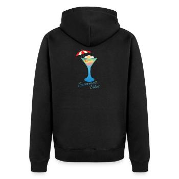 Cadeau de vacances de parapluie de soleil d'été - Veste à capuche bio Premium Unisexe - noir - Dos - Nico (187cm)