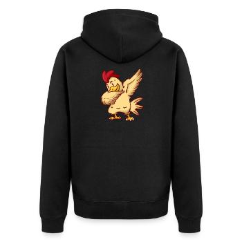 DAB chicken - chicken - chicken - rooster - dancing - Unisex Premium Organic Zip Hoodie - black - Back - Nico (187cm)