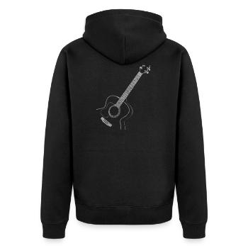 Akustik Gitarre Gitarrist Musik Geschenk - Unisex Premium Bio Zip Hoodie - Schwarz - Hinten - Nico (187cm)
