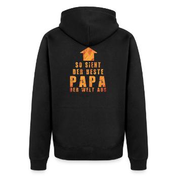 so sieht der beste papa der welt aus papa vater - Unisex Premium Bio Zip Hoodie - Schwarz - Hinten - Nico (187cm)