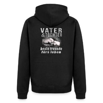 vater tochter beste freunde furs leben Vatertag, - Unisex Premium Bio Zip Hoodie - Schwarz - Hinten - Nico (187cm)