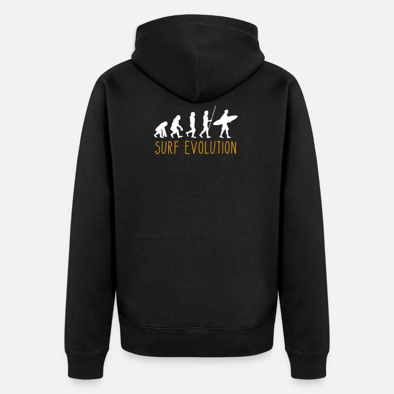 Evolution du surf des hommes - Veste à capuche bio Premium Unisexe - noir