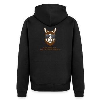 juste un cadeau d'alpaga cool - Veste à capuche bio Premium Unisexe - noir - Dos - Nico (187cm)
