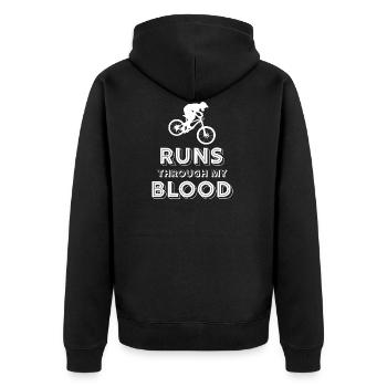 Mountain biking - mountain biking - mountain bikers - Unisex Premium Organic Zip Hoodie - black - Back - Nico (187cm)