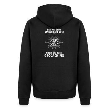 Geocache Geocaching shirt Geschenk GPS Geocacher - Unisex Premium Bio Zip Hoodie - Schwarz - Hinten - Nico (187cm)