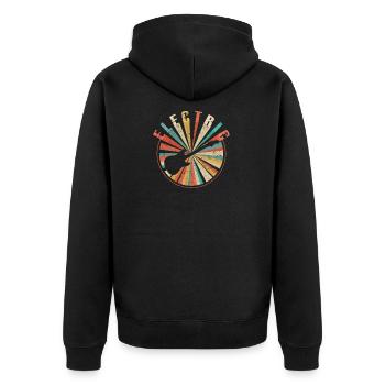 Electric Guitar Retro Vintage - Guitarist Gift - Unisex Premium Organic Zip Hoodie - black - Back - Nico (187cm)