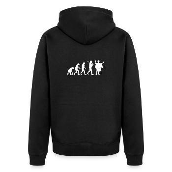 Graduierung - Evolution - Geschenk - Unisex Premium Bio Zip Hoodie - Schwarz - Hinten - Nico (187cm)