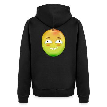 mango frucht003 - Unisex Premium Bio Zip Hoodie - Schwarz - Hinten - Nico (187cm)
