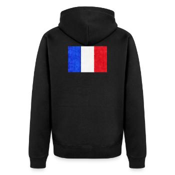 French flag tricolor France - Unisex Premium Organic Zip Hoodie - black - Back - Nico (187cm)