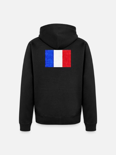 Bandera francesa tricolor Francia - Chaqueta con capucha prémium ecológica unisex - negro