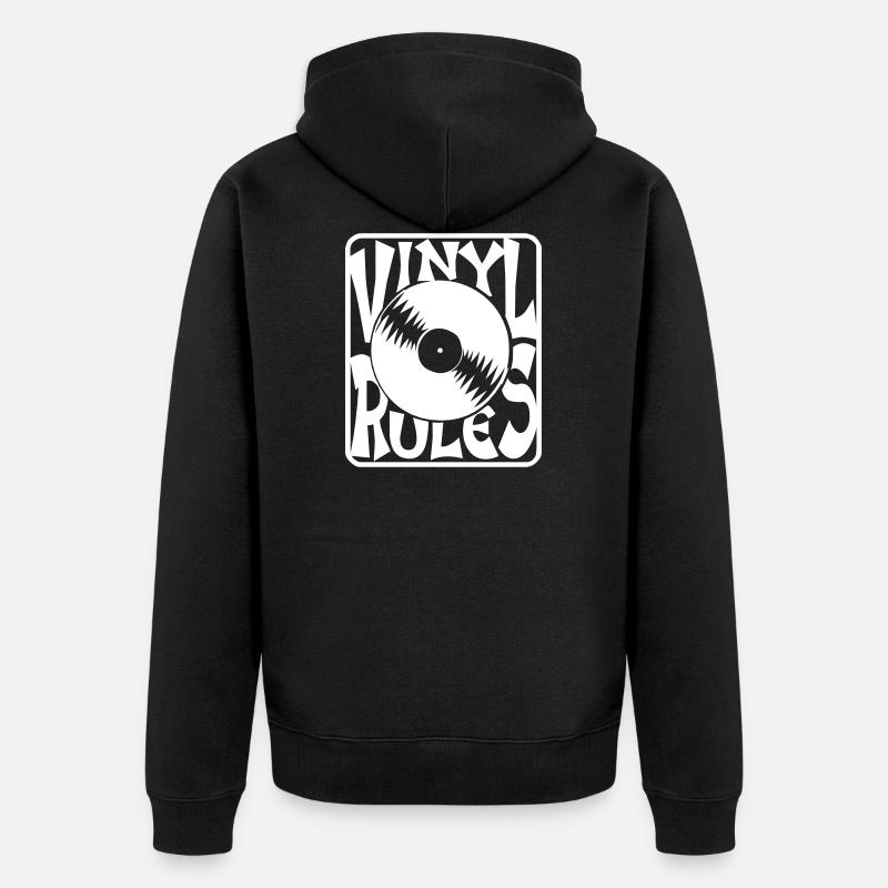Vinyl Rules - Unisex Premium Bio Zip Hoodie - Schwarz