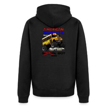 Monstertruck - Unisex Premium Bio Zip Hoodie - Schwarz - Hinten - Nico (187cm)