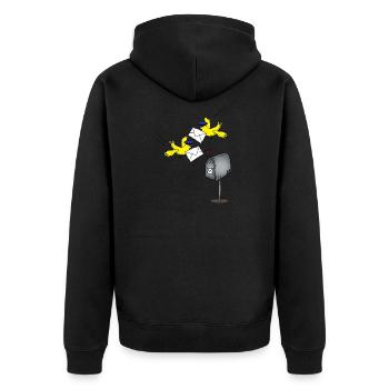 Briefvogel als Beruf Postbote Geschenk - Unisex Premium Bio Zip Hoodie - Schwarz - Hinten - Nico (187cm)